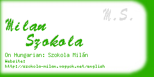 milan szokola business card